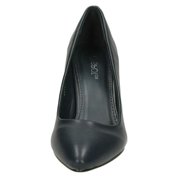 Spot On Ladies Spot On Mid Heel Pointed Toe Court Shoes