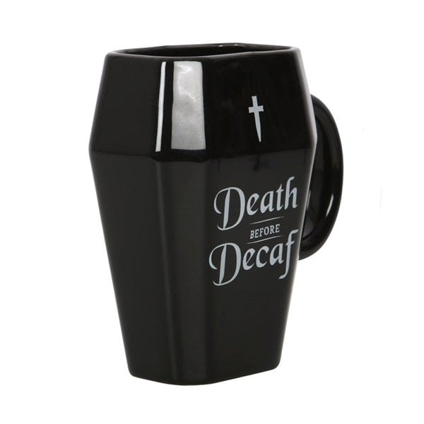 Serano Death Before Decaf Coffin Mug
