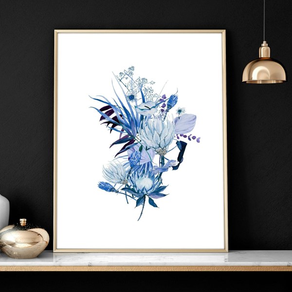 Botanical prints framed | set of 3 wall art prints