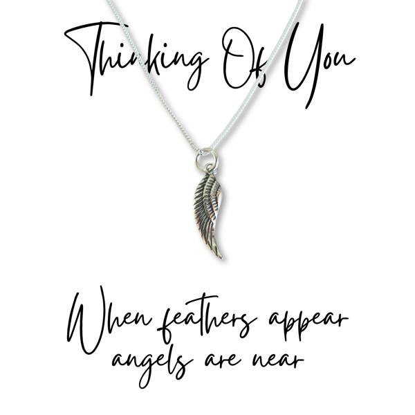 Aye Do Gifts Angel Feather Sterling Silver Necklace & Gift | When Feathers Appear Angels are Near