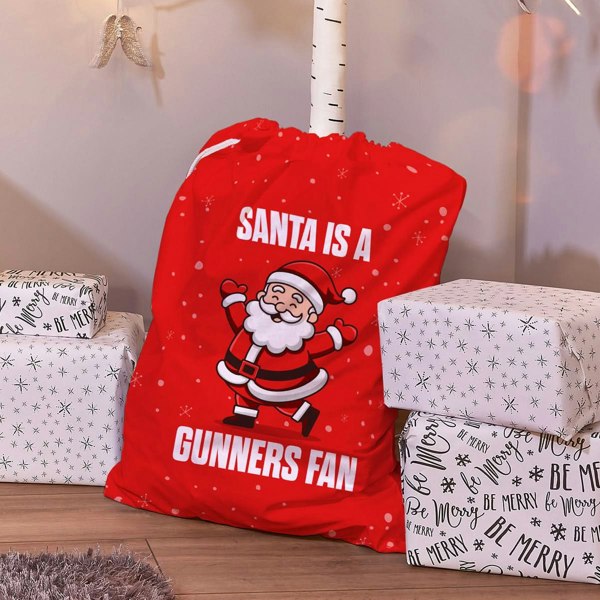 BritishmadeGifts Santa is a Gooners Fan - Football Fan Santa Sack