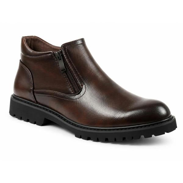 Dolcetto Men's Vegan Leather Side-Zip Casual Ankle Boots