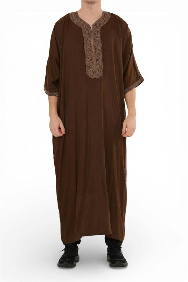 Infinity Leather Men's Ramadan Moroccan Thobe Robe Djellaba Gandoura Eid Jubba- HM67