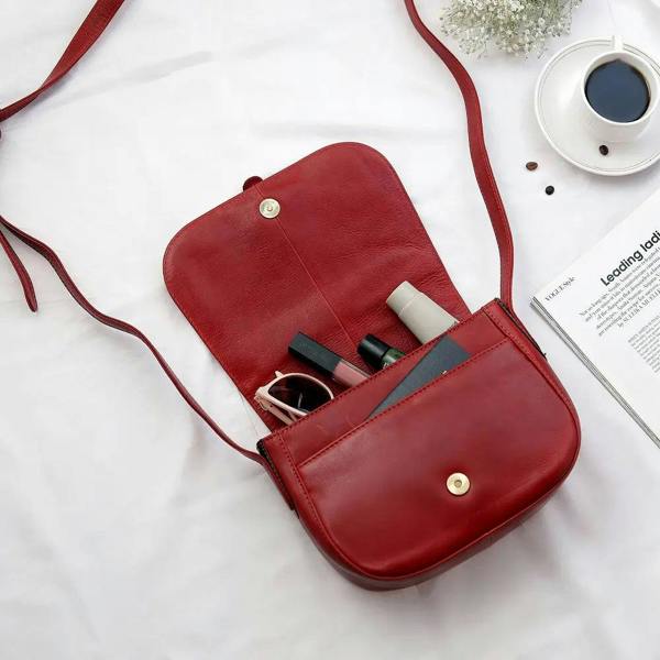 Lifestyle view of Bordeaux Leather Shoulder bag