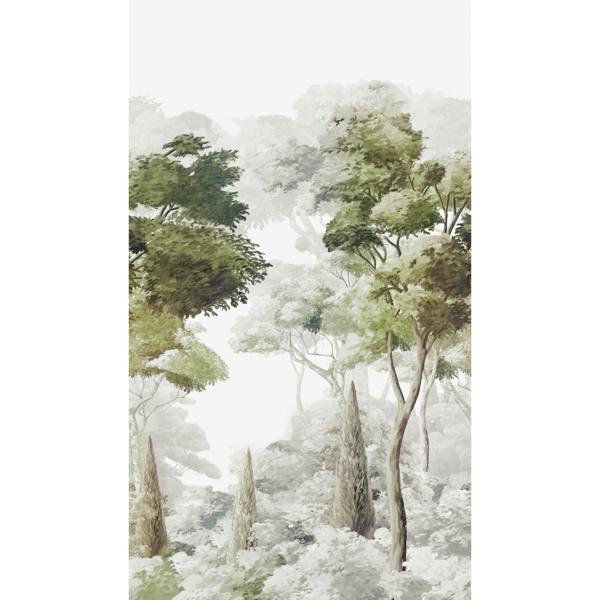 Grandeco Bermeo Fairytale Forest 3 panel repeatable Mural 1.59 x 2.8m, Grey