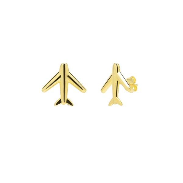Spero London Airplane Sterling Silver Stud Earring