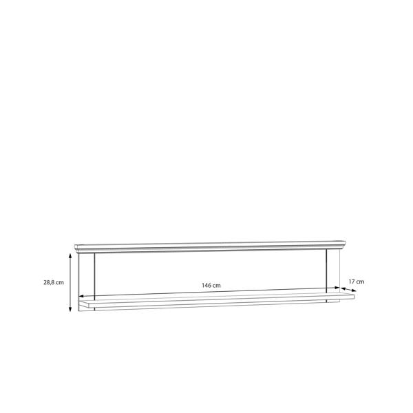 Furniture To Go Pontypool Wall Shelf in Grey and Mauvella Oak