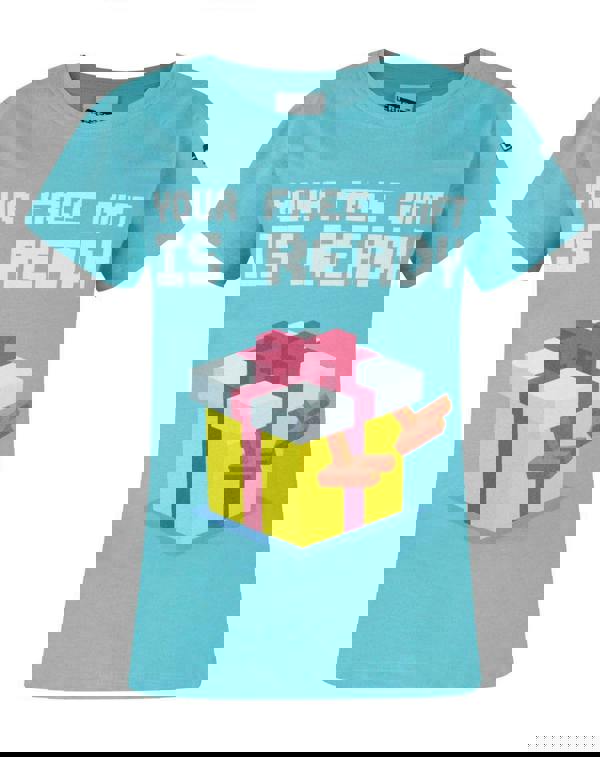 Crossy Road Girls Blue Free Gift Placement Print Short Sleeved T-Shirt