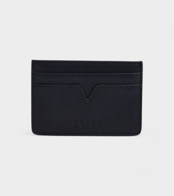 Votch Sol Vegan Bio-Based Bamboo leather card holder in black