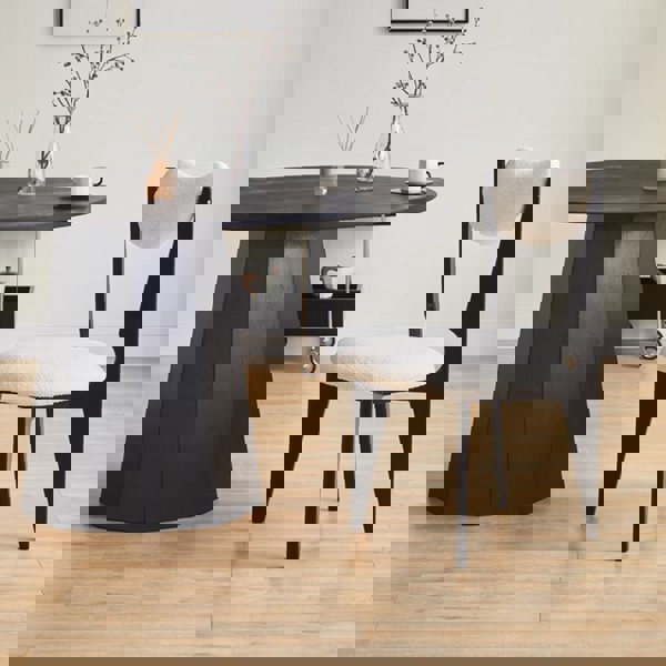 Molan Dining Chair, White Boucle-Weilai Concept-Weilai Concept