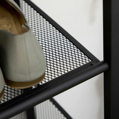 Wyld Haus Malo Metal Grey 8 Tier Shoe Rack With Mesh Shelves For 21 To 24 Pairs