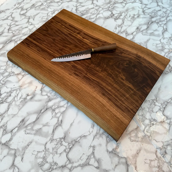 Giraffes & Craftz Live Edge Black Walnut Chopping Board James Martin Style Cutting Block
