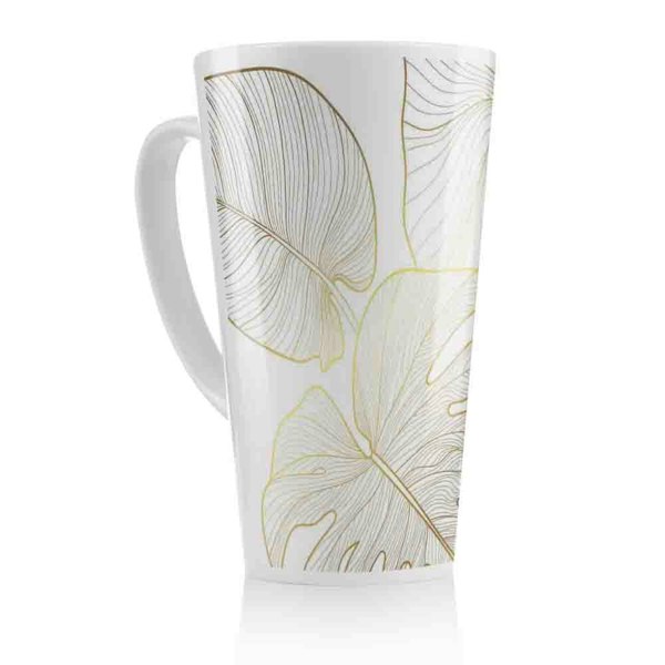 Benjamin Tate Design Golden Botanical Line Art Latte Mug