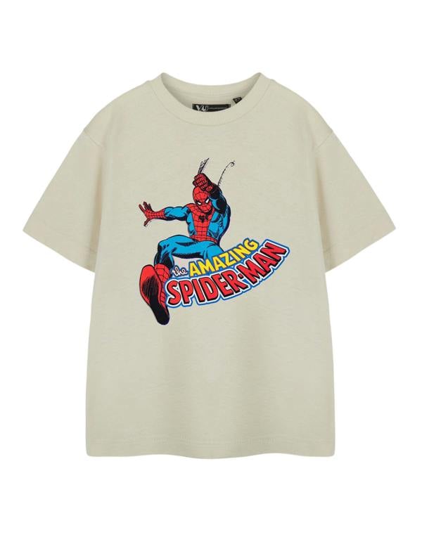 Marvel Boys Beige Web Slinger Short Sleeved T-Shirt