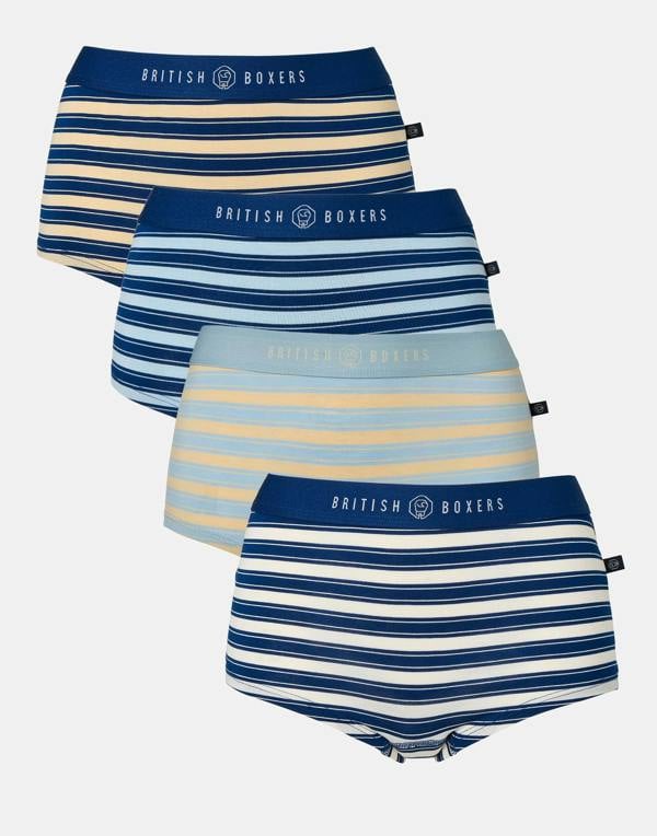 British Boxers Multipack 4 Pairs of Women's Bamboo Hipster Boxer Briefs – On The Pier