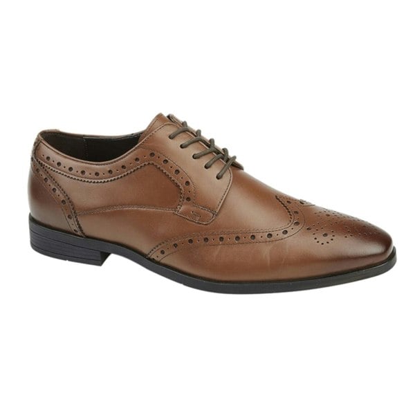 Roamers Mens Softie Leather Brogues - Brown