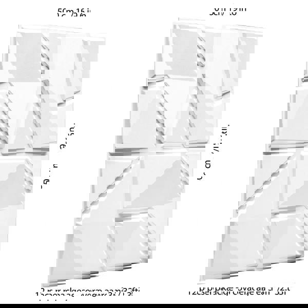 W3DPGAWA31 - Liam Eco Friendly 3D Wall Panels Decorative Tiles - 50x50 cm - 12 Boards (for 3 sqm2)