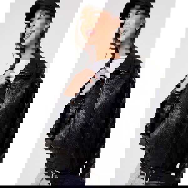 Pink Vanilla Oversized PU Leather Jacket