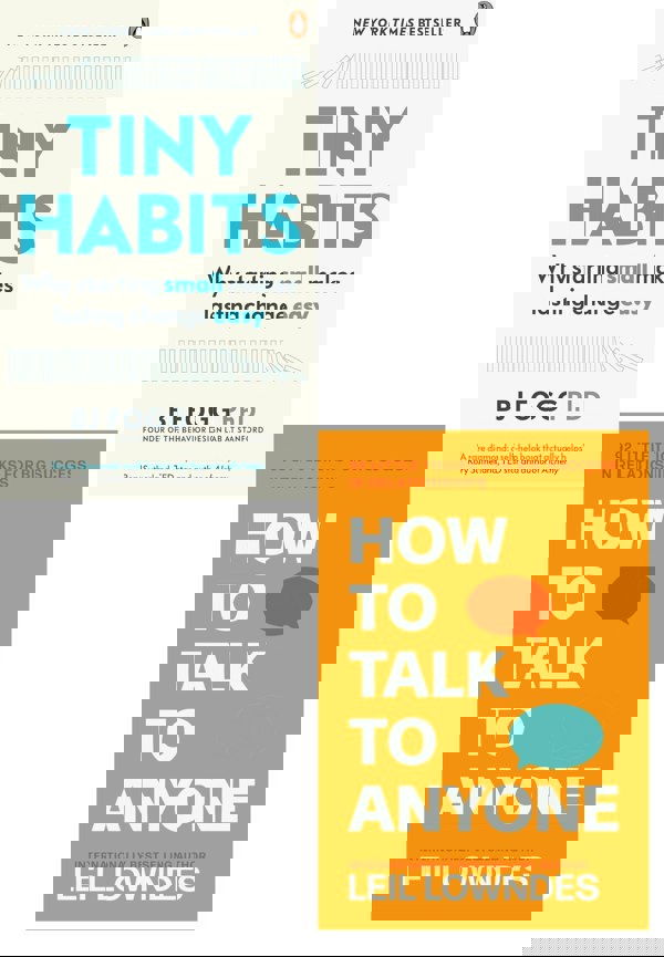 Tiny Habits, How to Talk to Anyone 2 Books Collection Set