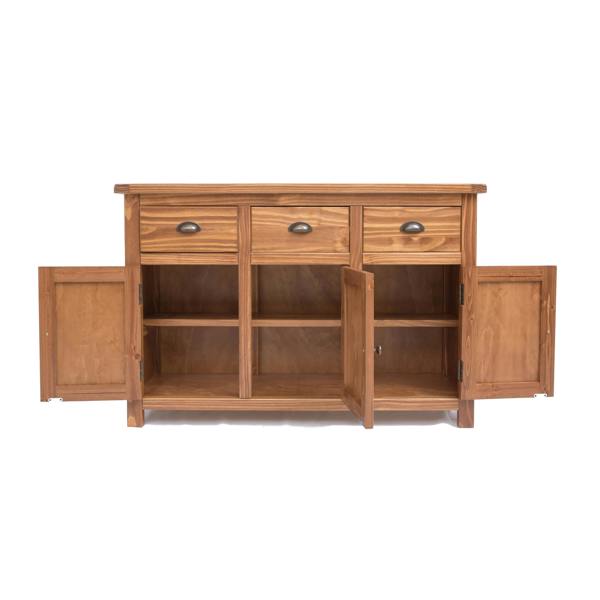 Cabinet Bits Padua Lacquered 3 Drawer 3 Door Sideboard Brass Cup Handle