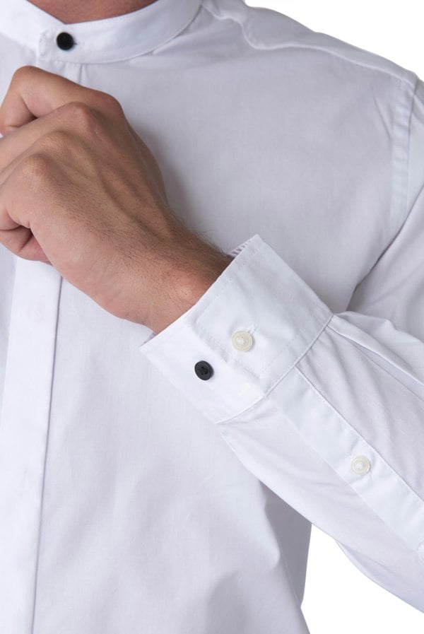 Harry Brown London Joshua Grandad Cotton Shirt - White