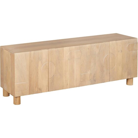 Wyld Haus Buffalo Natural Mango Wood Bookcase with Two Door Cabinet