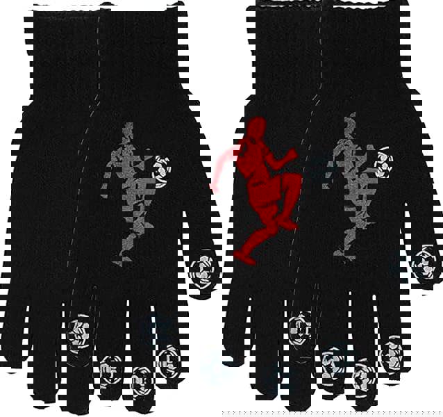 KAV 3 Pairs of Children's Football Design Magic Gripper Gloves - Winter Kids Full Fingers Warm Gloves Stretchy Knitted Thermal for Toddler Boys