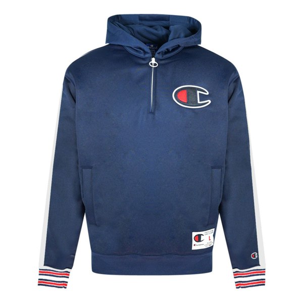 Champion Half Zip Large Logo Hoodie - Navy Blue