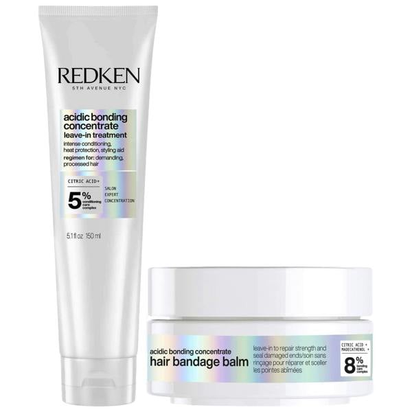 Redken  Duo: Acidic Bonding Concentrate Hair Bandage Balm 75ml and Leave-In Treatment, Heat Protection 150ml