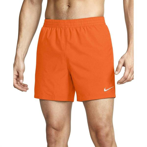 Nike Mens Embroidered Logo Regular Swim Shorts - Orange - 