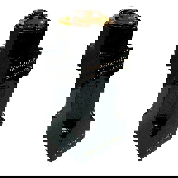 Memorials Direct Granite Cross-Shaped Memorial Vase, Premium Black with Gold Metal Flower Pot Insert