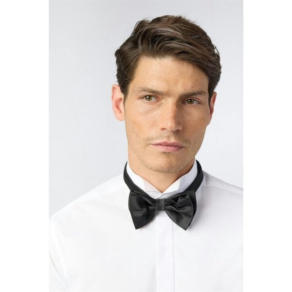 Limehaus Tailored Fit White Stretch Wing Collar Double Cuff Shirt