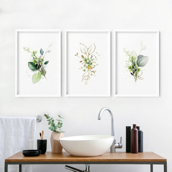 Art for a bathrooms | Set of 3 framed wall art