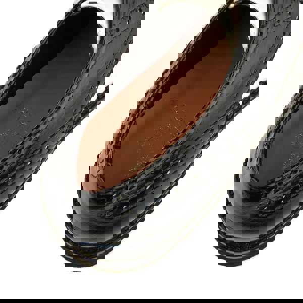 Embassy London Eton - Cream & Black - Women's square toe leather lace up in white & black