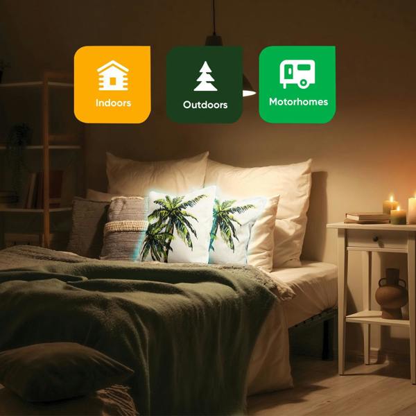 Gardenwize Pair of Outdoor Scatter Cushions – Light-Up Palm Design