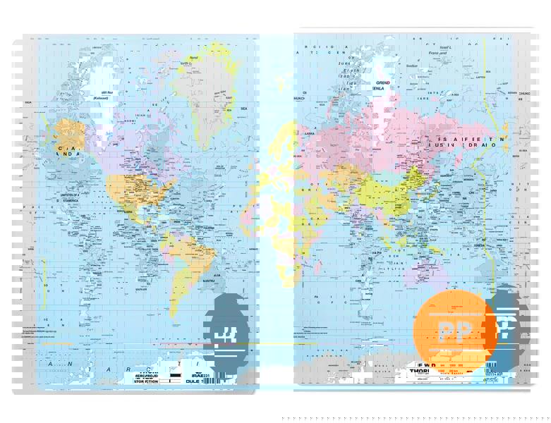 Durable World Map Desk Mat Smooth Non-Slip PC Keyboard Mouse Pad | 50 x 38cm