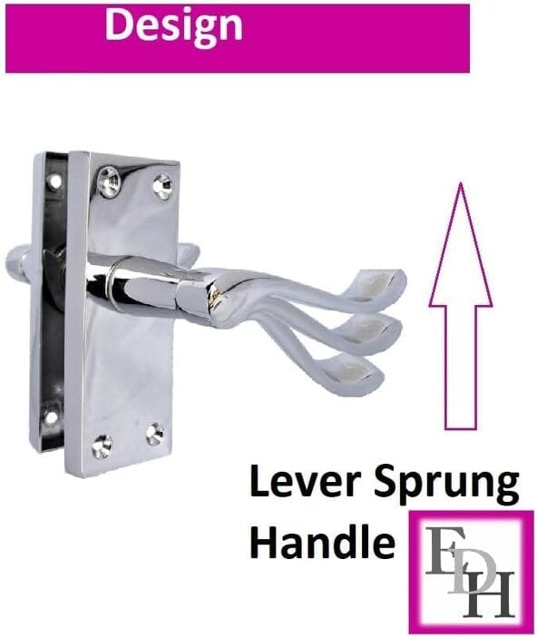 EDH Door Hardware Polished Chrome Victorian Scroll Door Handles – Handle Only or Handle + Tubular Latch – 118mm x 42mm