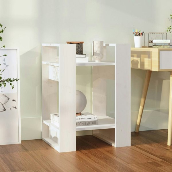 Berkfield Book Cabinet/Room Divider White 41x35x57 cm Solid Wood Pine