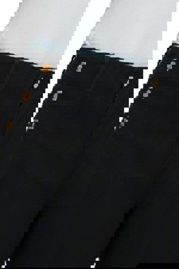 Paulo Due Women's Cropped Denim Trousers with Gold Button Detail