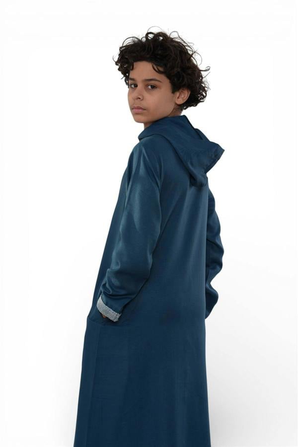 Infinity Leather Kids Boys Eid Hooded Moroccan Thobe Robe Djellaba Ramadan Jubba- K-HM3