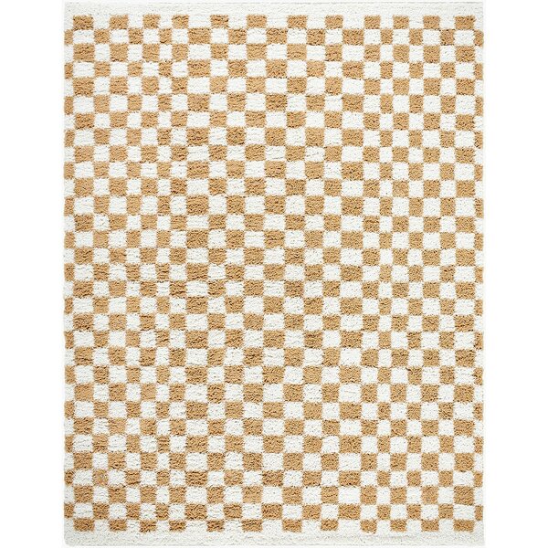 Livabliss Birmingham BMM2323 Modern Black Grey Brown Checkered Soft Plush Pile Rug