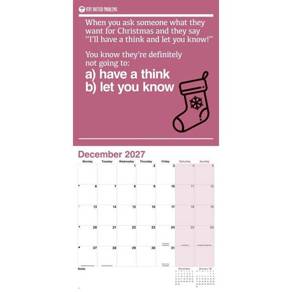 Very British Problems Calendar 2027, Wall Calendars, Month To View, Humour, Gift