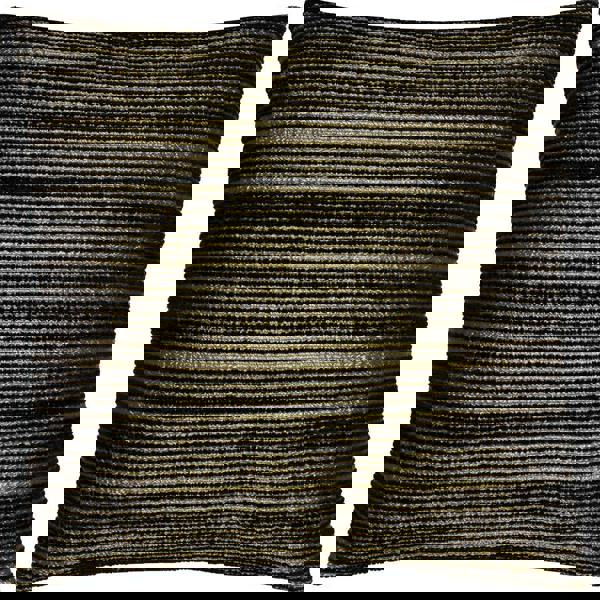 Paoletti Jupiter Chenille Jacquard Cushion Cover - Black/Gold