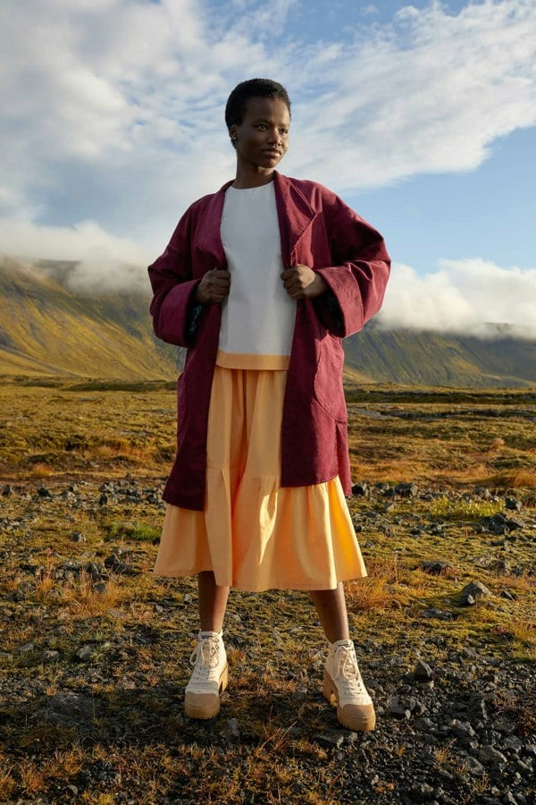 Bo Carter Hilmar Corduroy Oversized Jacket - Burgundy