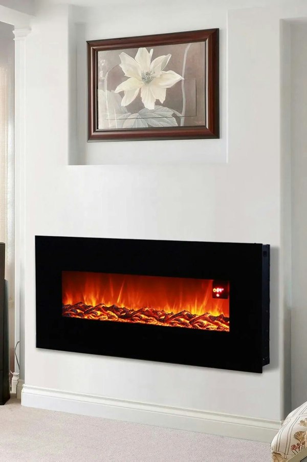 Living and Home Modern Wall Mounted Electric Fireplace