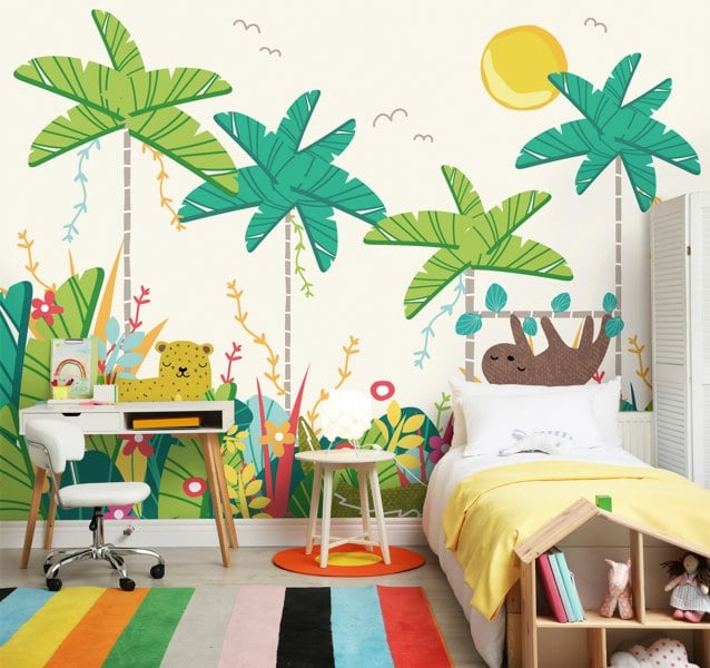 Origin Murals Jungle Animals Wall Mural - Green