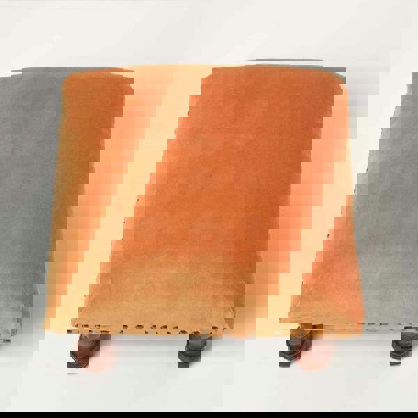 HOMESCAPES Mable Velvet Square & Rectangular Footstool