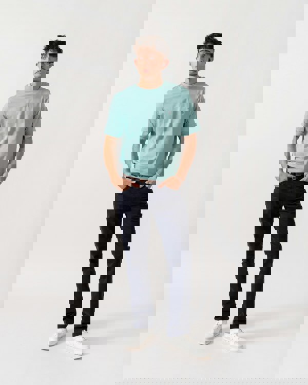 GANT Mens Regular Fit Short Sleeve Shield Logo T-Shirt - 323 Muted Turquoise full length