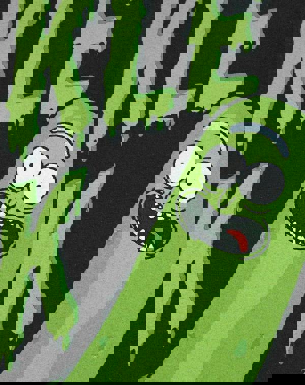 Rick And Morty Mens Black Pickle Rick Short Sleeved T-Shirt