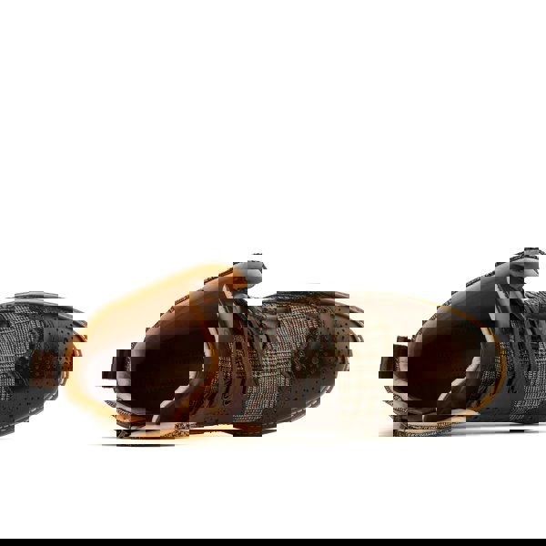 Embassy London Wanderer - Brown Check - Men's leather combat style side zipper boot in brown